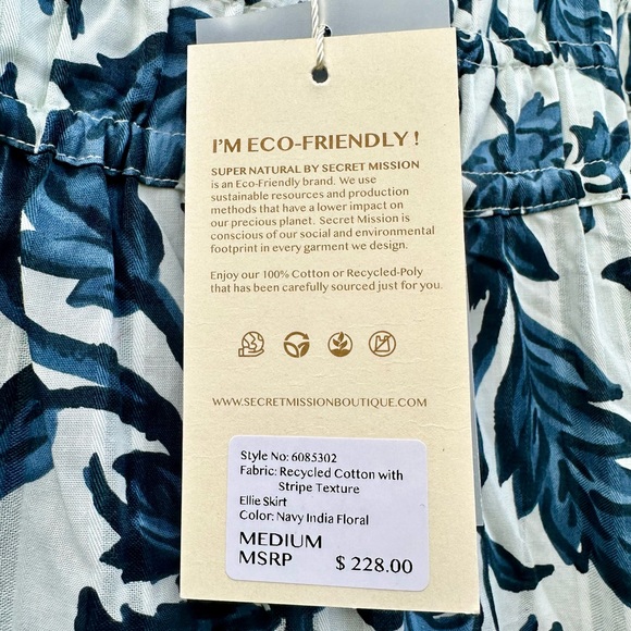 Super Natural by Secret Mission Blue & White Floral Skirt/Dress - Picture 4 of 4